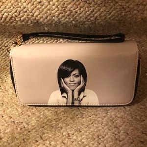 Michelle Obama Grey Patent Leather Wallet/Wristlet